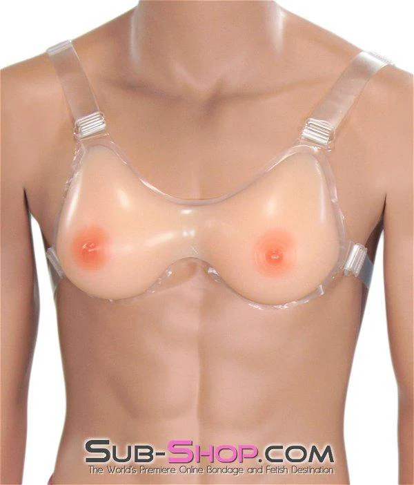 7932R-SIS My Pretty Titties Sissy Boi Teardrop Shape Lifelike Real Feel Breast Sissy Transformation Forms, B Cup Size - Image 3