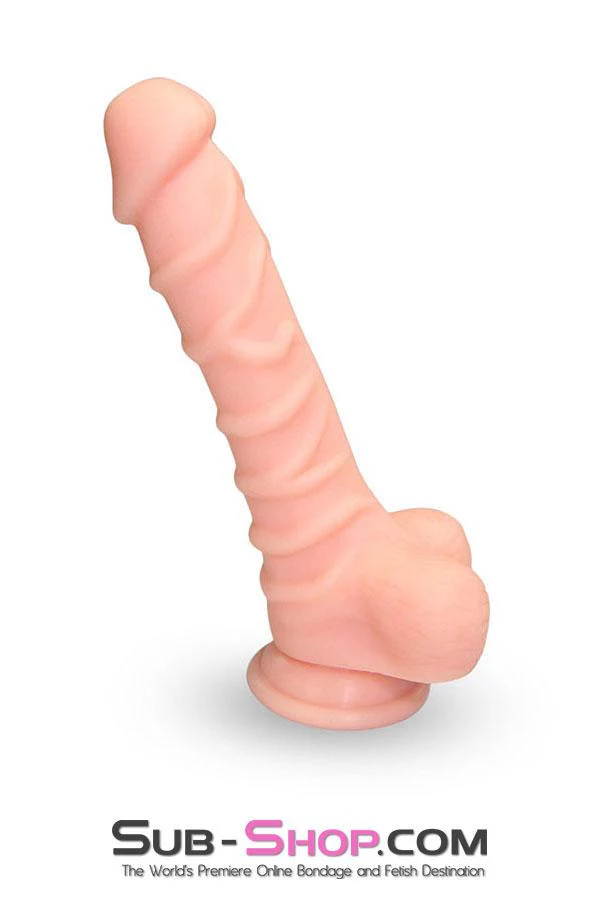 3747M Nearly 9” Realistic & Ribbed Suction Cup Dildo, Flesh