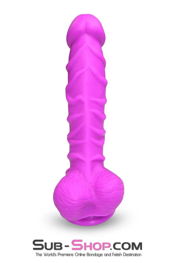3750M Nearly 9” Realistic & Ribbed Suction Cup Dildo, Passion Purple - Image 5