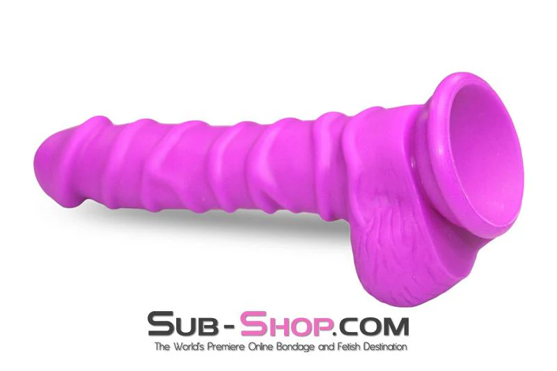 3750M Nearly 9” Realistic & Ribbed Suction Cup Dildo, Passion Purple - Image 7