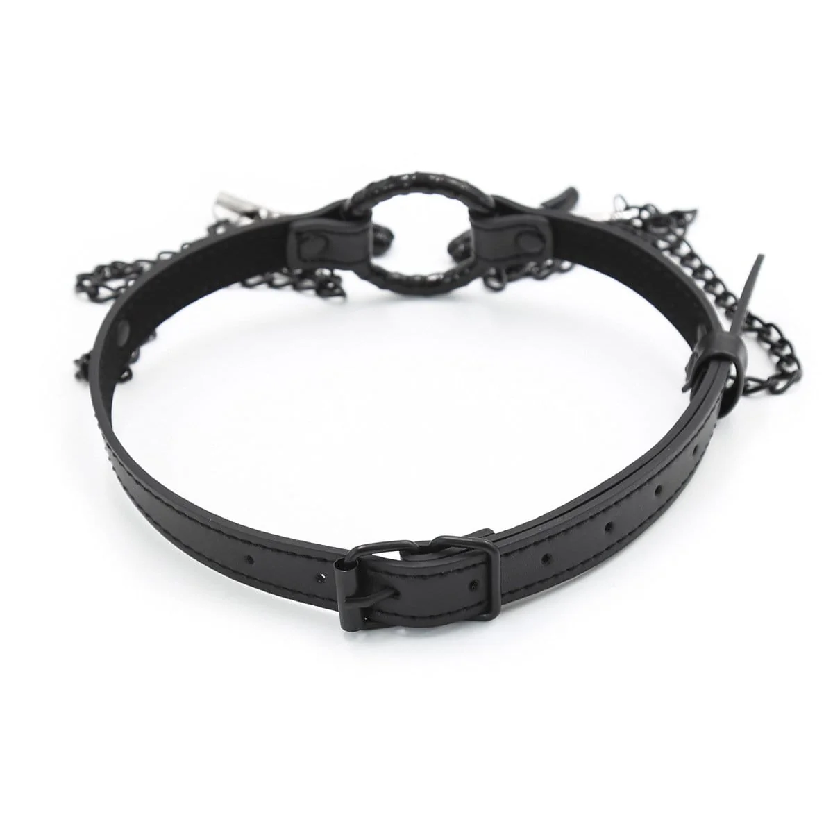 2258MQ-SIS Oh-My Pretty Mistress Sessions Sissy Slave Ring Gag with Black Wicked Nipple Clamps Set - Image 13