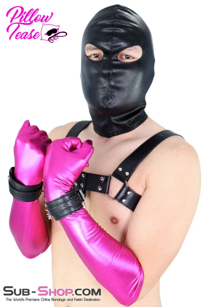 9022DL-SIS Open Eyes Lacing Full Sissy Bondage Hood - Image 8