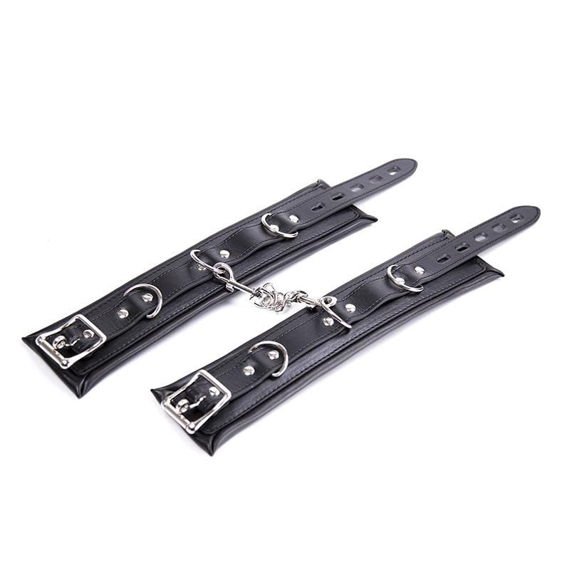 2476MQ Padded Lined Locking Black Wrist Cuffs - Image 7