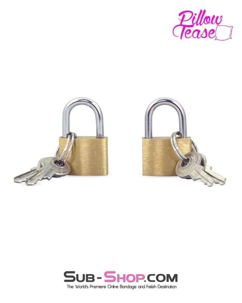 4786M Pair of Brass Bondage Gear Padlocks - Image 2