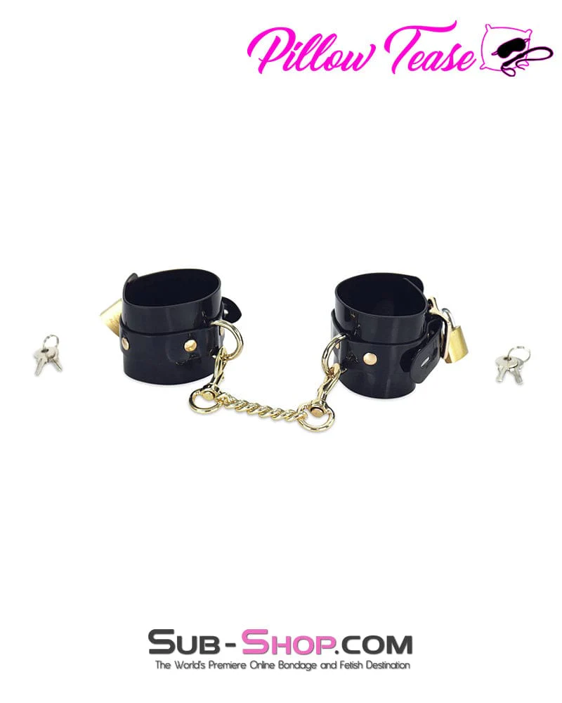 0850DL Patent Locking Bondage Cuffs with Padlocks and Chain 🔥 FINAL CLEARANCE – Last Chance! - Image 4