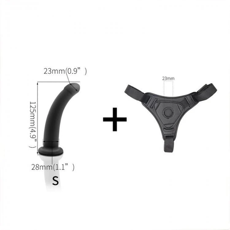 5741M      Pegging Strap On Small Silicone Dildo and Soft Harness Set - Image 7