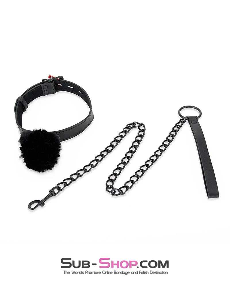 9949M Petgirl Puff Bondage Collar with Leash Set - LAST CHANCE - Final Closeout!