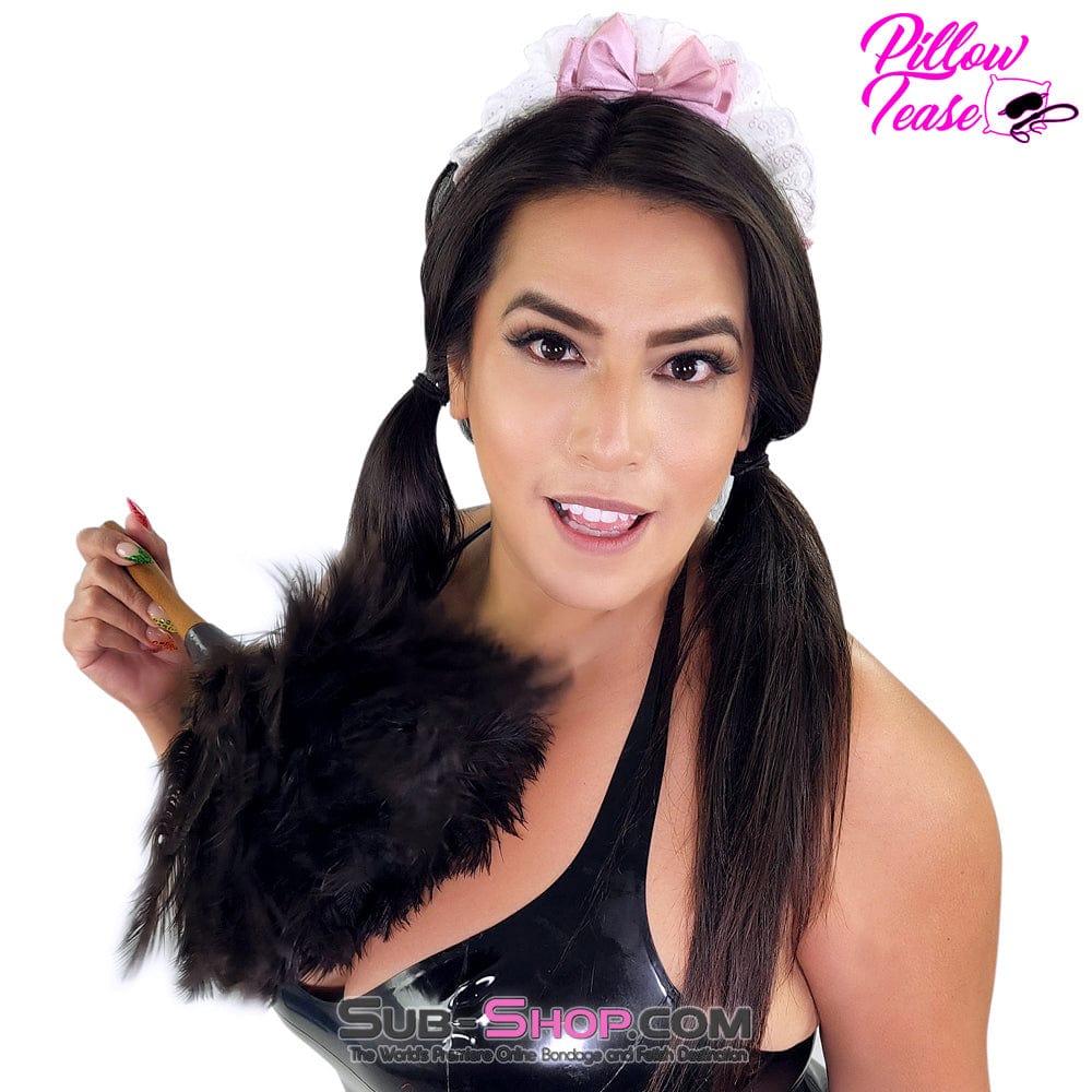 0379AE Pink Bow and Lace Serving Girl Headband - Image 2
