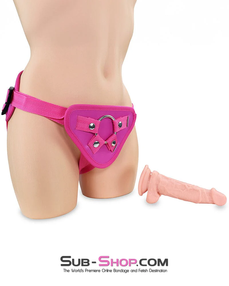 1805DL Pink Comfort Strap-On Harness with 6.5" Realistic Suction Cup Dildo - Image 5