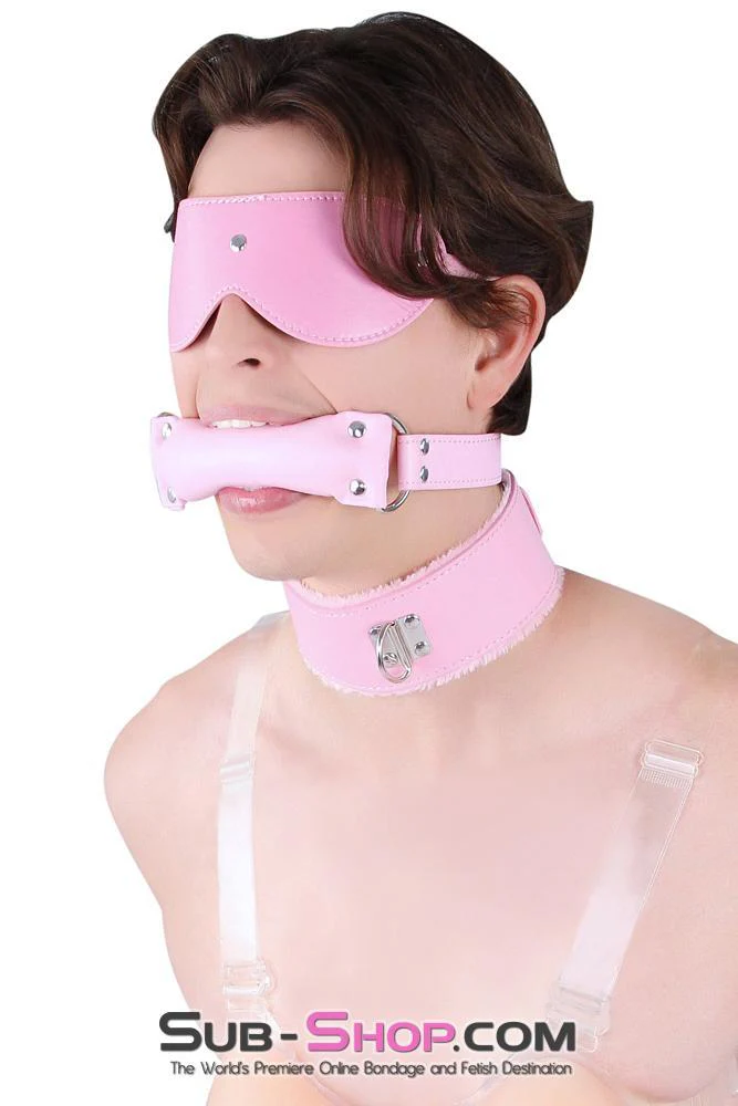 0536LT-SIS      Pink Furry Sissy Training Bondage Pretty Sissy Boi Slave Collar & Leash Set - Image 16