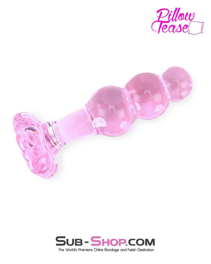 7036E Pink Glass Flower Anal Plug 🔥 FINAL CLEARANCE – Last Chance! - Image 2