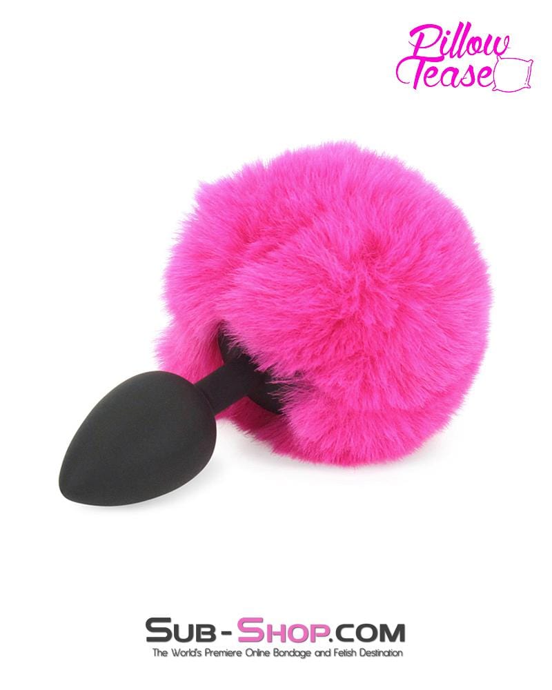 3502M      Pink Powder Puff Tail with Small Black Silicone Butt Plug - LAST CHANCE - Final Closeout! - Image 2