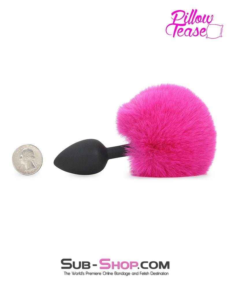 3502M      Pink Powder Puff Tail with Small Black Silicone Butt Plug - LAST CHANCE - Final Closeout! - Image 5