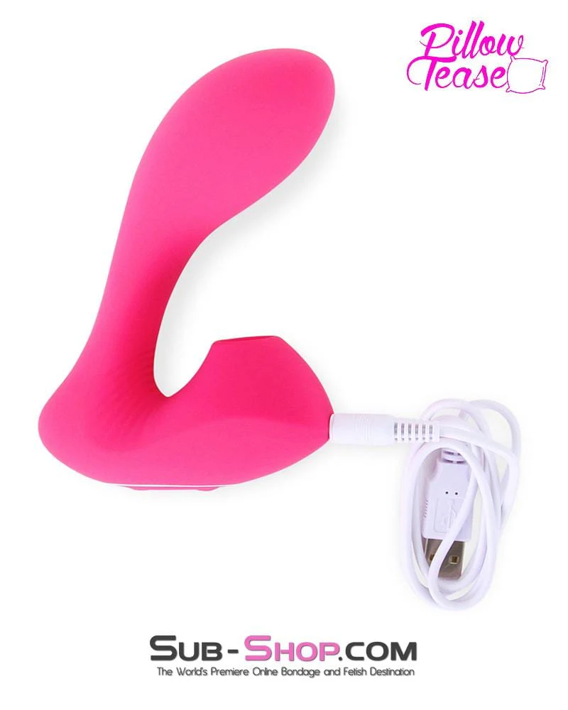 0590E Pink Rechargeable Clit Suction Silicone Vibe - Image 6