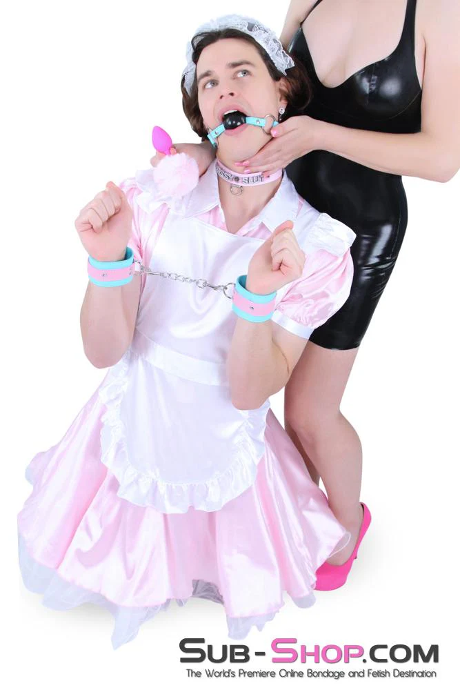 0679E-SIS      Pink Sissy Princess Puff Bunny Butt Medium Hot Pink Silicone Tail Butt Plug - Image 7