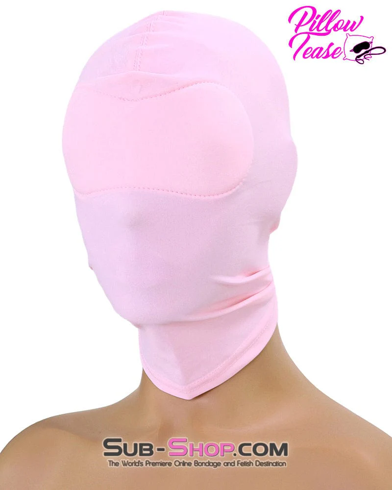 1474DL Spandex Bondage Hood with Blindfold - Pink Sensory Deprivation Mask