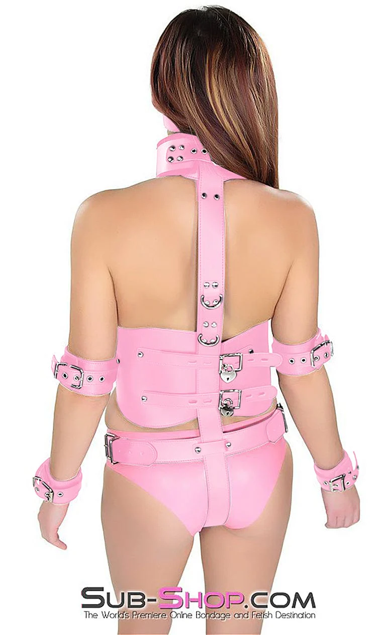 7015MH Pink Top to Bottom Collar, Belt & Chastity Set - Image 6
