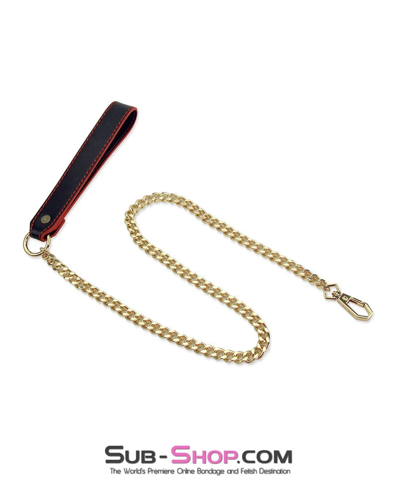 3801M      Precious Slave Golden Chain Lead Collar - Image 12