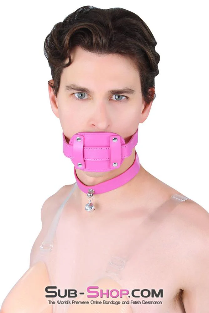 5709RS-SIS Pretty Sissy Bimbo Sissy Training Cock Sucker Hot Pink Locking Penis Gag - Image 2