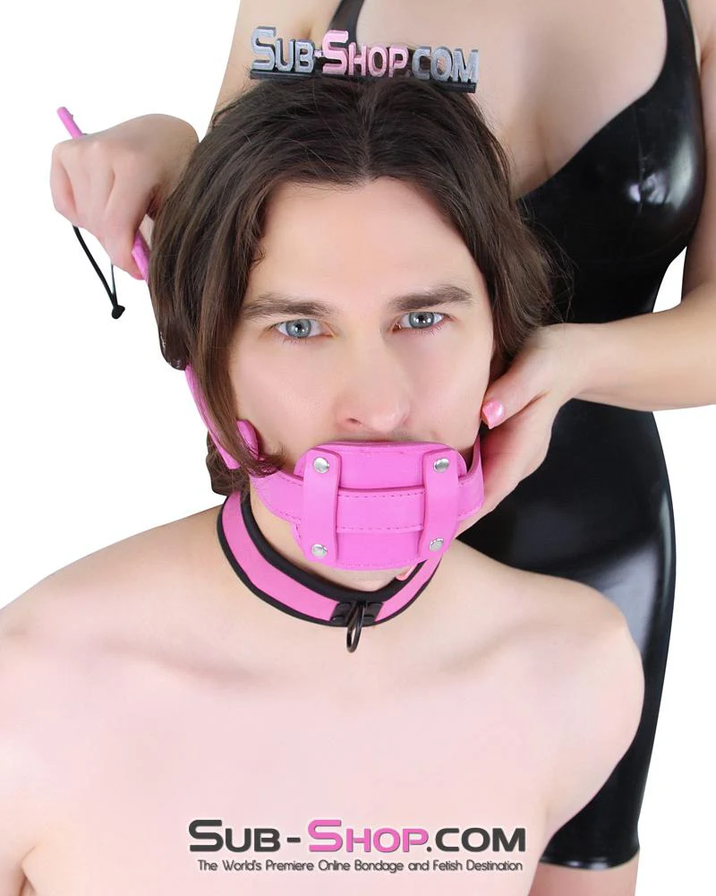 5709RS-SIS Pretty Sissy Bimbo Sissy Training Cock Sucker Hot Pink Locking Penis Gag - Image 27