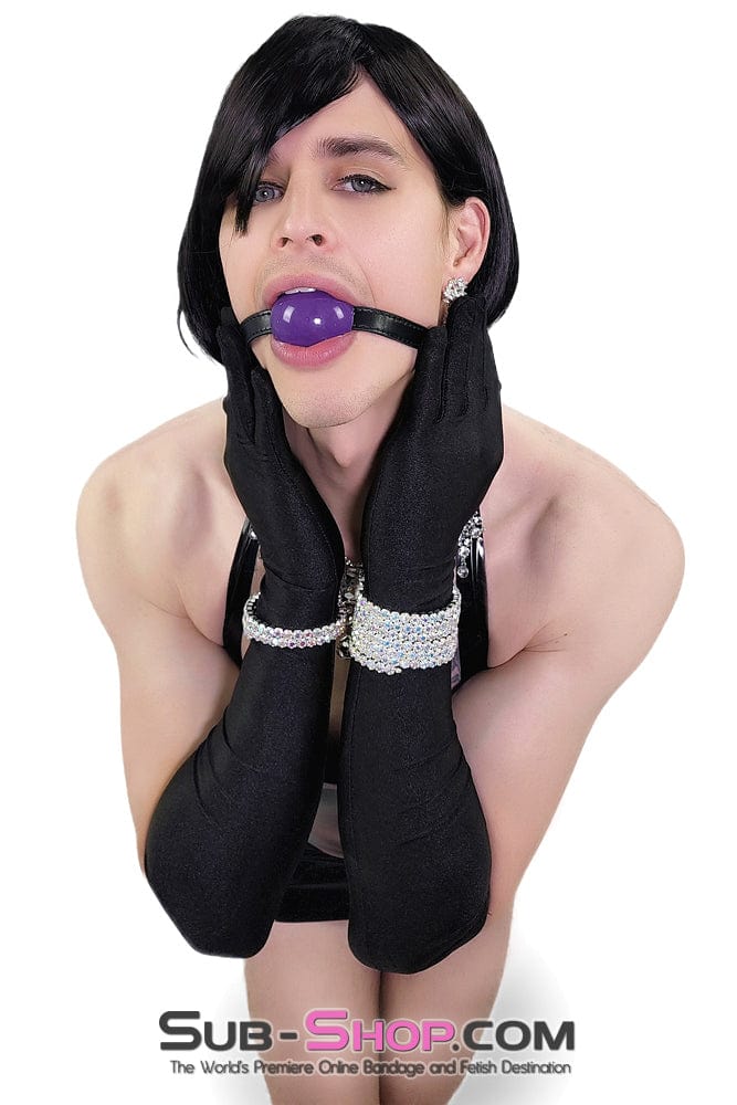 0833DL-SIS Purple Rubber Ballgag on Black Strap - Image 2