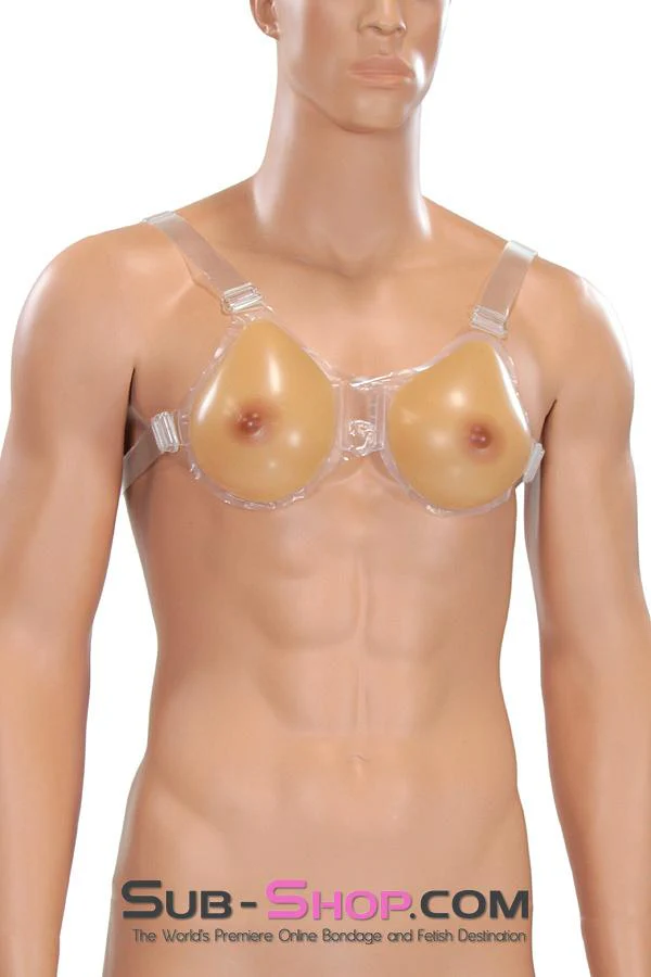 9842RS-SIS      Pretty Sissy Boi Selena Real Feel Silicone Domme Breast Forms with Nipples, A Cup - Image 8