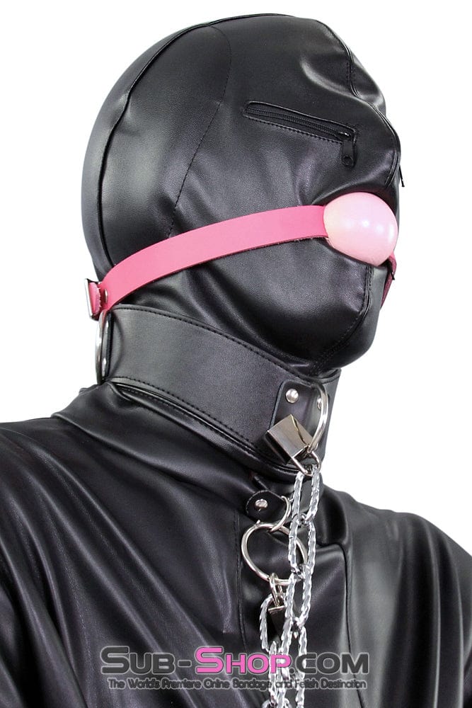 2286ZG-SIS Pretty Sissy Gurl Sensory Deprivation Zippered Eyes and Mouth Hood BDSM Mistress for Hire with Ear Pads - Image 8