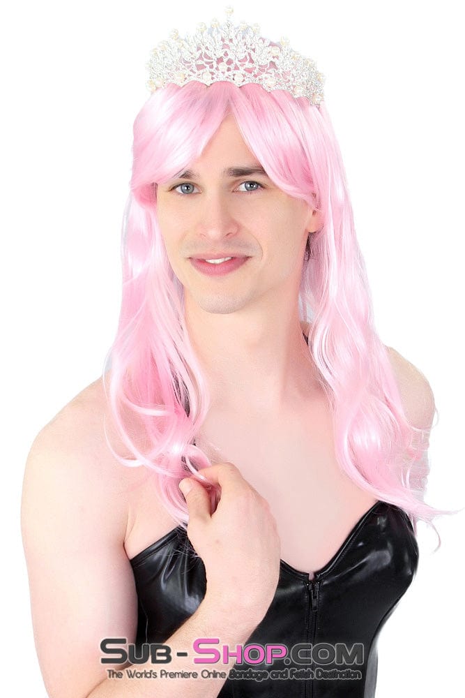 9966AE-SIS Pretty Sissy in Pink 24" Long Sexy Roleplay Wig