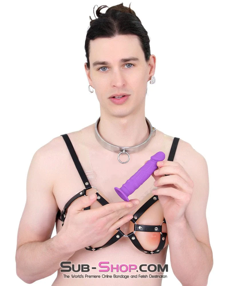 0405M-SIS Pretty Sissy Purple Softy Real Feel Realistically Shaped Dildo