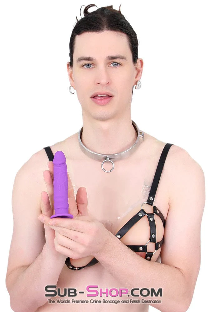 0405M-SIS Pretty Sissy Purple Softy Real Feel Realistically Shaped Dildo - Image 6