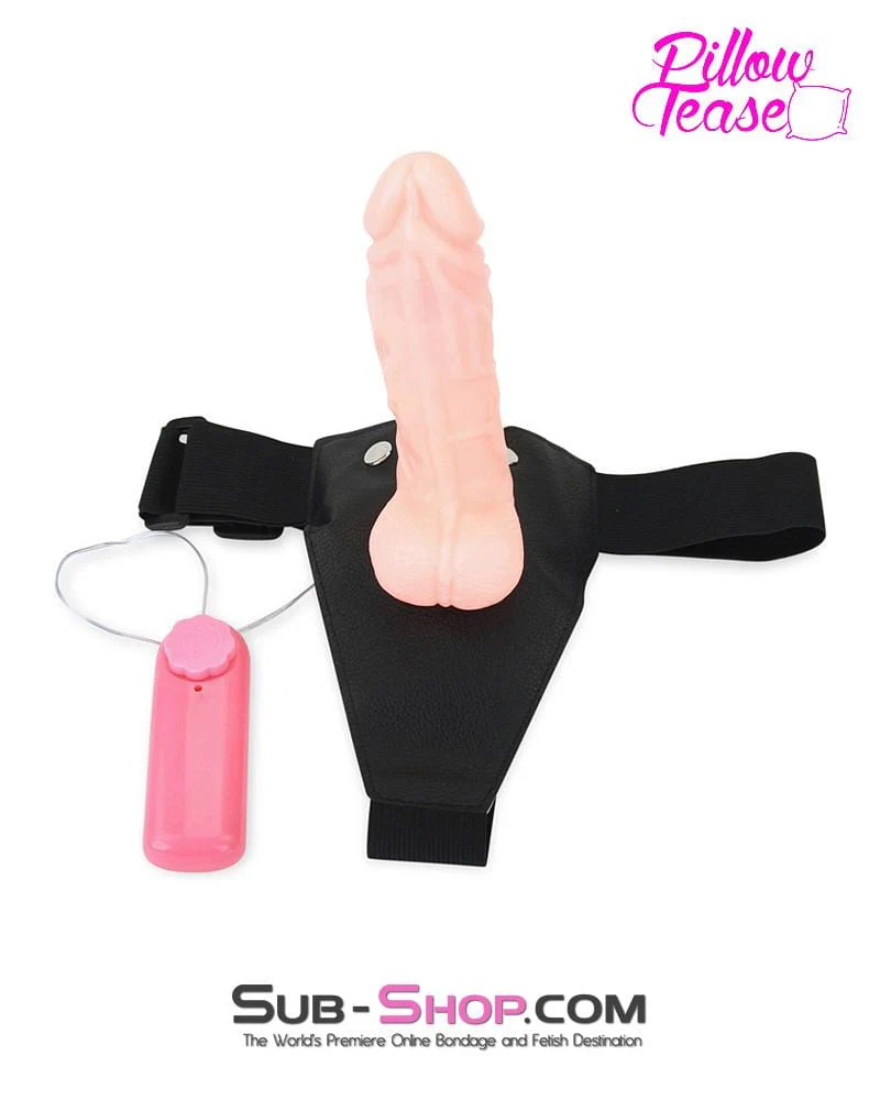 0698E-SIS Pretty Sissy Slave Games Vibrating Penis Extender Hollow Pegging Female BDSM Strap On Harness Set with Vibrating Tip - Image 4