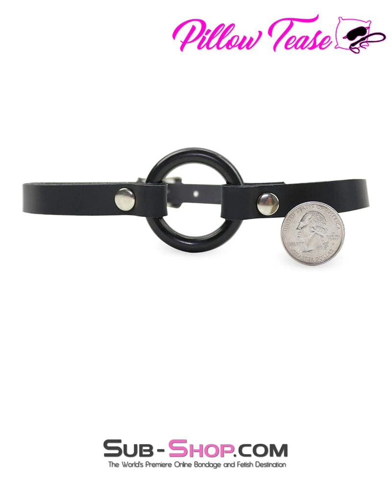 1442A-SM-SIS      Pretty Sissy Slave Hussy Smooth Plastic Ring Sissy Bimbo Gag, Small Ring - Image 2