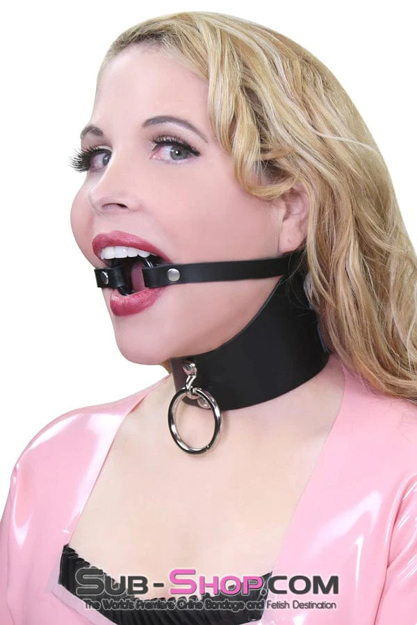 1442A-SM-SIS      Pretty Sissy Slave Hussy Smooth Plastic Ring Sissy Bimbo Gag, Small Ring - Image 9