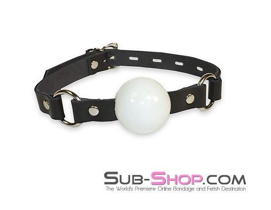 1456A-SIS      Pretty Sissy Slave Life Code of Silence Locking Ball Gag Dominatrix Sissy Strap, White - Image 2