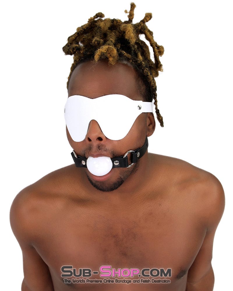 1456A-SIS      Pretty Sissy Slave Life Code of Silence Locking Ball Gag Dominatrix Sissy Strap, White - Image 4