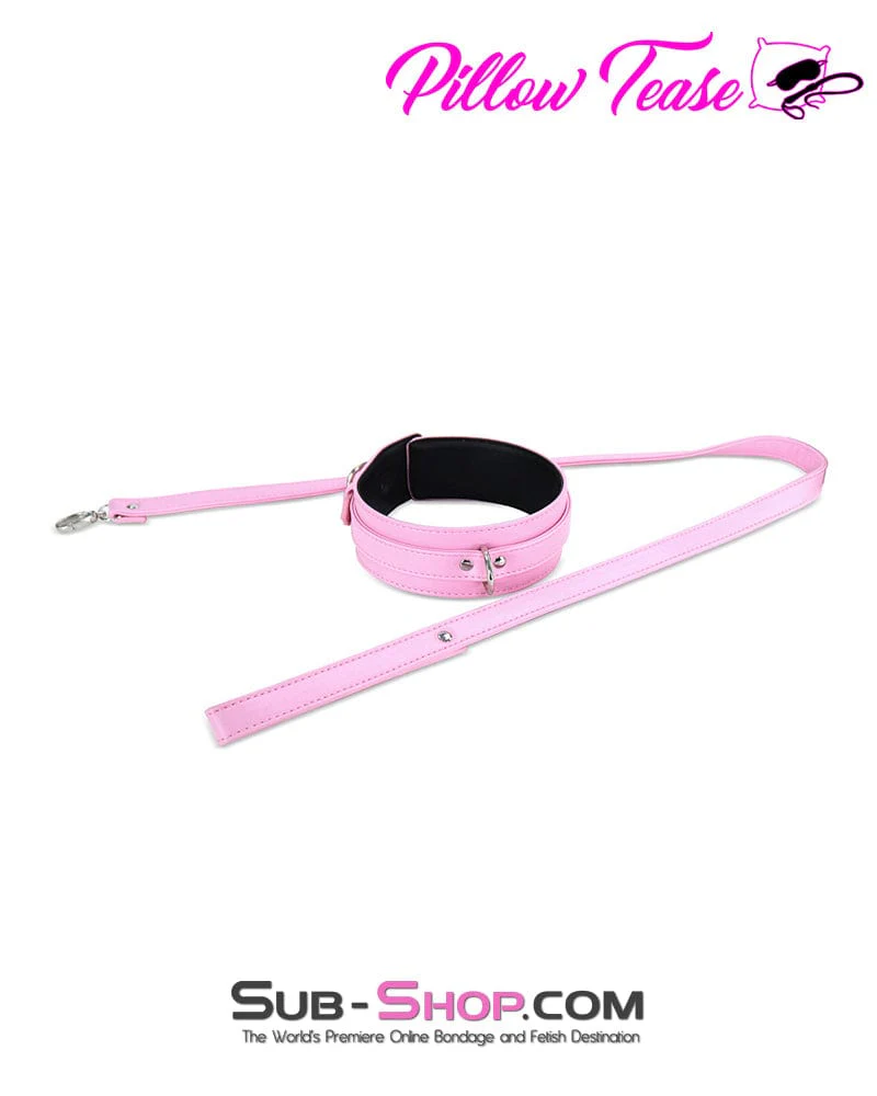 0841DL Princess Pink Bondage Collar and Leash Set
