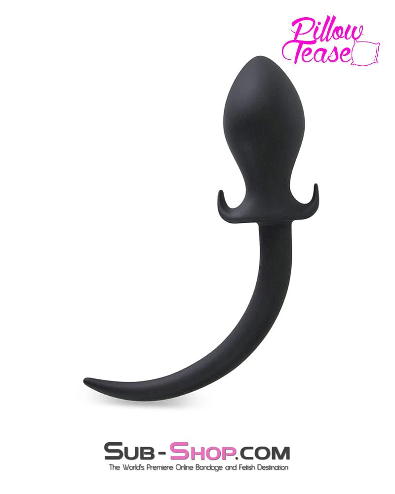 0676M      Puppy Dog Pet Play Silicone Anal Plug Dog Tail, Large Plug - Image 2
