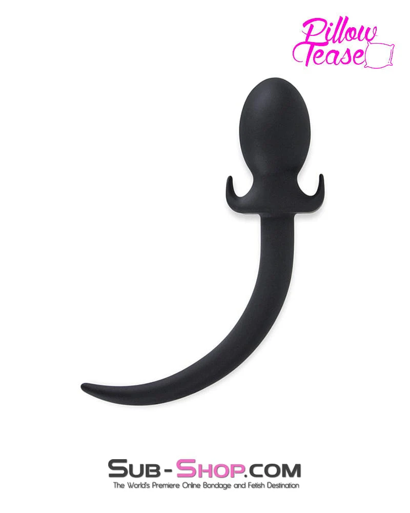 0627M      Puppy Dog Pet Play Silicone Anal Plug Dog Tail, Medium Plug - Image 2