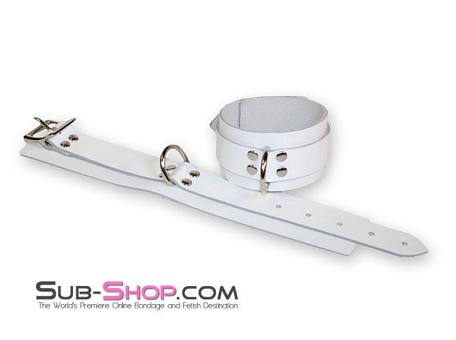 1774A Pure Bondage White Leather Ankle Cuffs - Image 3