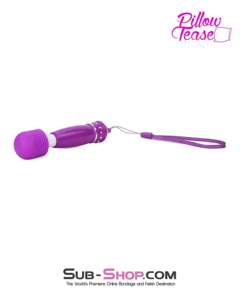 7079S Purple Jeweled Travel Mini Vibrating Wand - LAST CHANCE - Final Closeout!