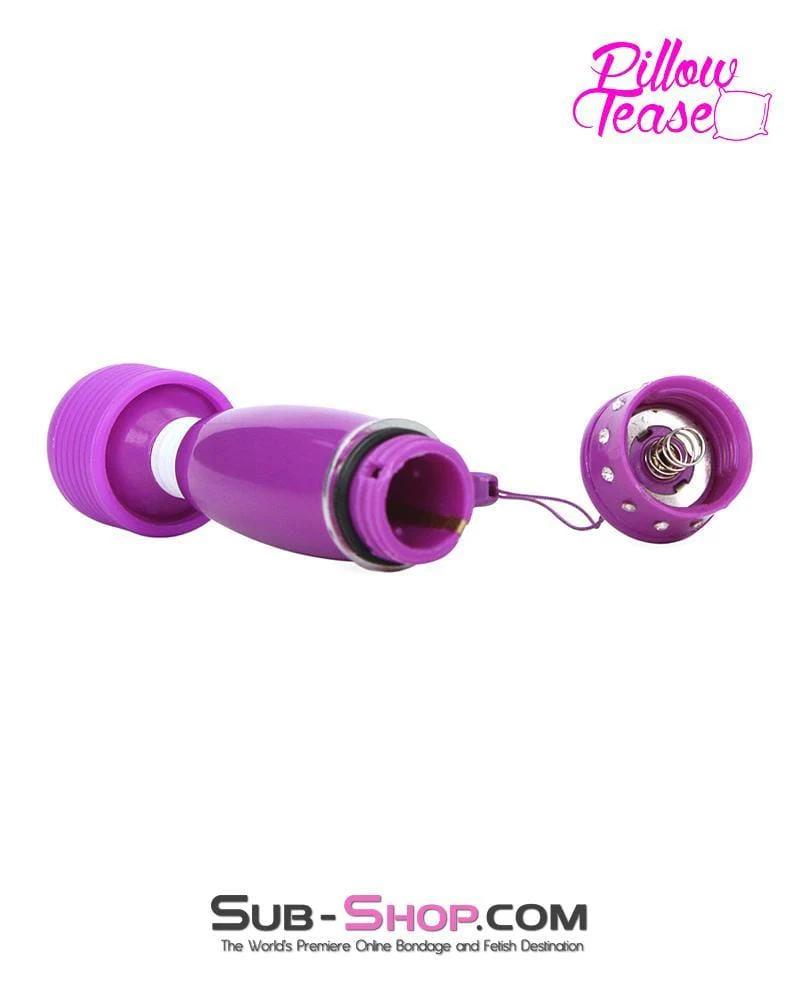 7079S Purple Jeweled Travel Mini Vibrating Wand - LAST CHANCE - Final Closeout! - Image 4