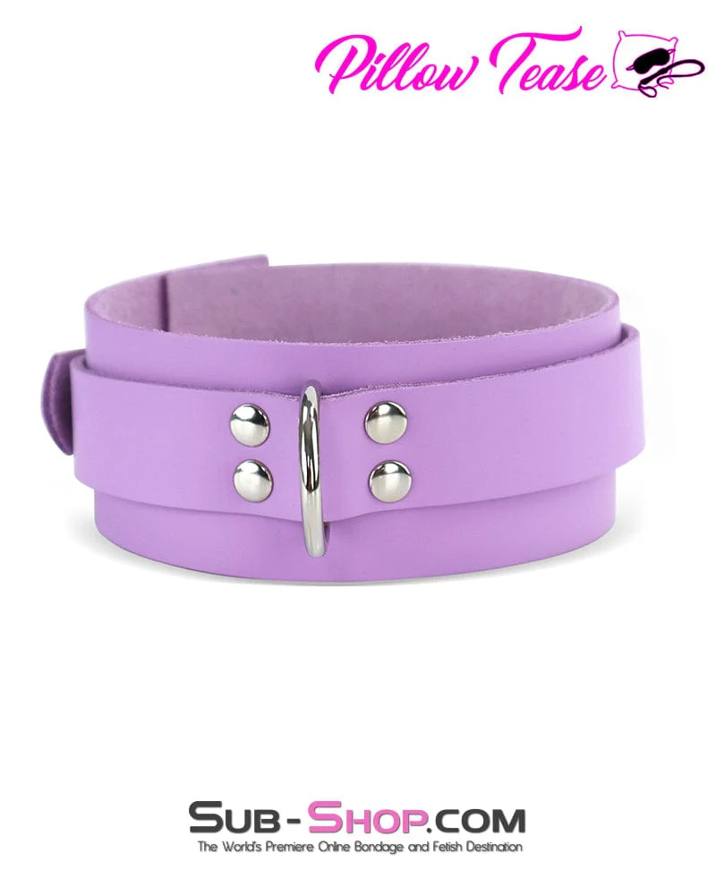 0585A-SIS Purple Passion Pretty Sissy Leather Bondage Collar - Image 2