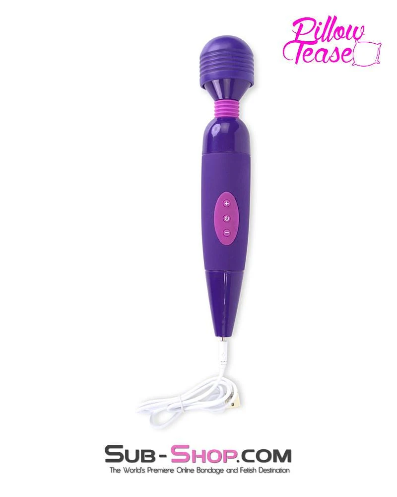 0691E Purple Rechargeable 10 Function Vibrating Magic Wand - Image 3