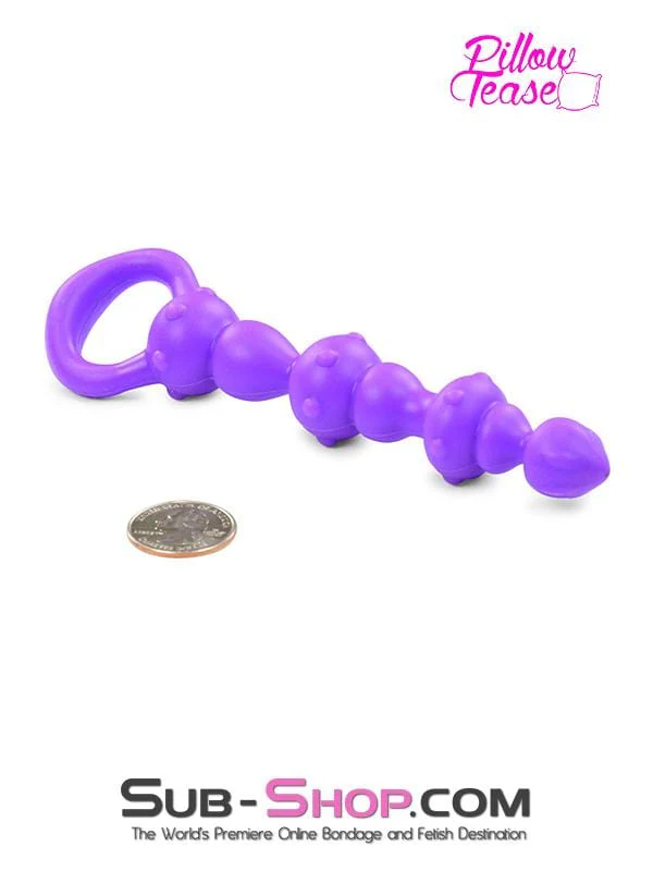 1457A      Purple Silicone Anal Massager with Pull Ring - LAST CHANCE - Final Closeout! - Image 3