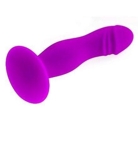 1893M      Purple Silicone Ripple Dildo - Image 2