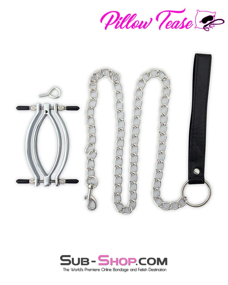 2703M Pussy Trap Steel Labia Clamp with Leash - Image 2