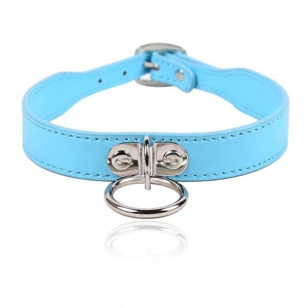 3458RS Put A Ring On It Diamond Blue Slavegirl Collar
