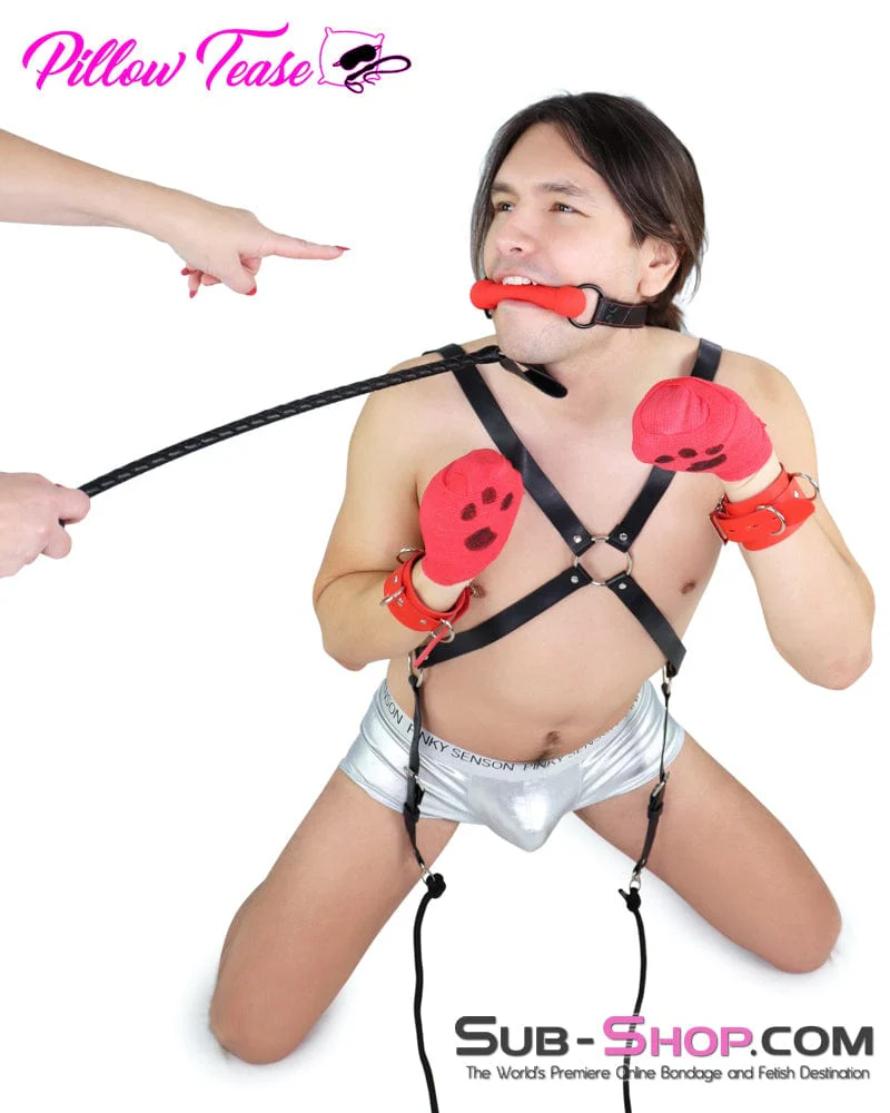2792DL-SIS Locking Red Double D-Ring Wrist Ankle or Elbow Bondage Cuffs - Image 9