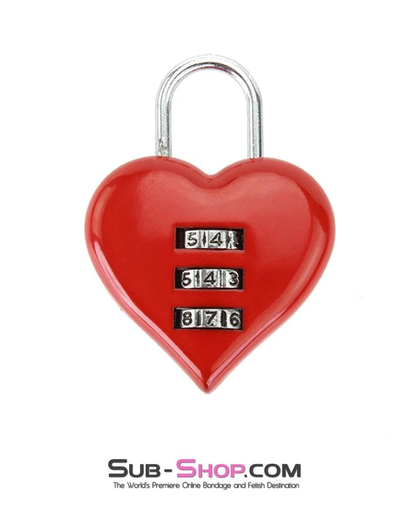 3427M Red Heart Combination Bondage Gear Lock