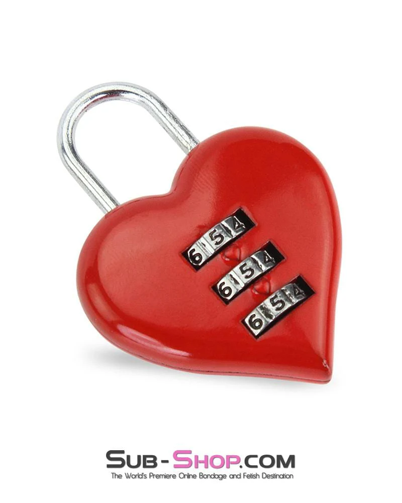 3427M Red Heart Combination Bondage Gear Lock - Image 3
